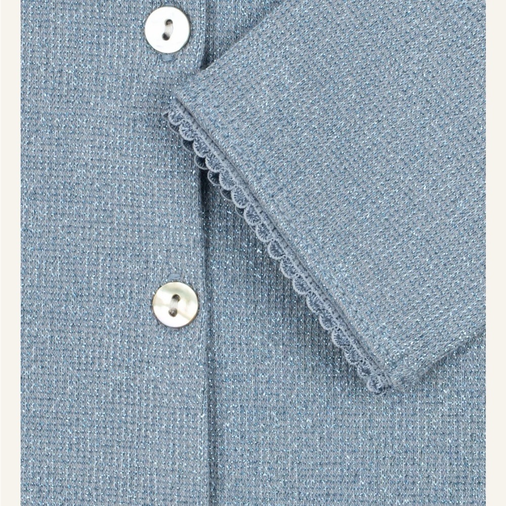 Girls' Two-Piece Knit Matching Set in Dusty Blue - Picture 3 of 4